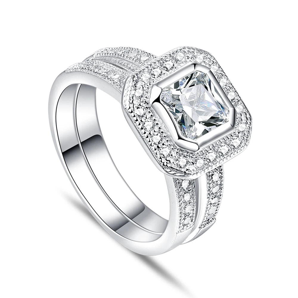 

Wholesale 925 Sterling Silver CZ in Stock Wedding Rings