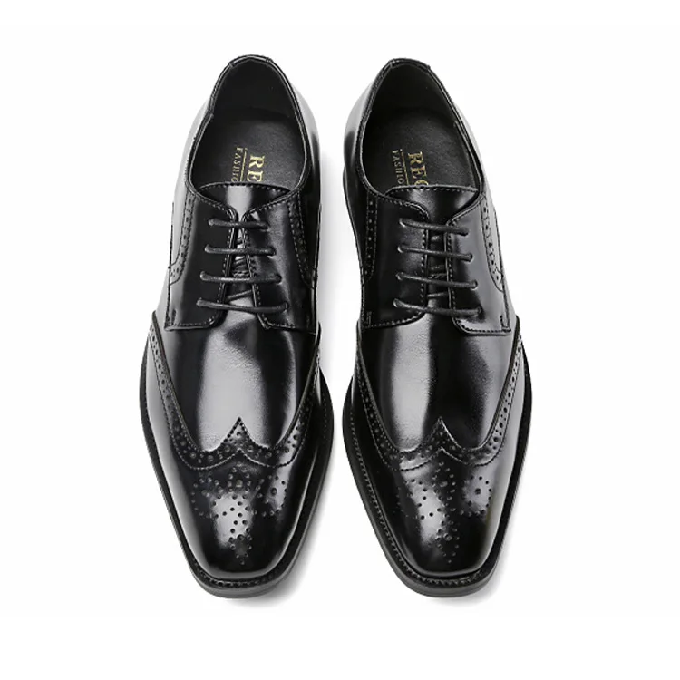 

2020 Fashion high class mens leather dress shoes, Black/brown