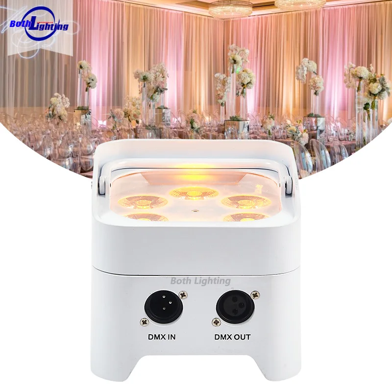 

10pcs with case mini uplight 6*18w RGBWA+UV 6in1 LED mini Battery Dj Light wedding uplight with remote control