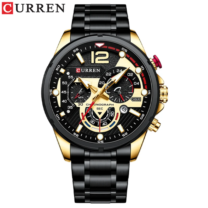 

Top Luxury Brand Sport Wristwatch Stainless Steel Strap Automatic Date 30m Waterproof Curren Watches Men Wrist Quartz Watch 8395