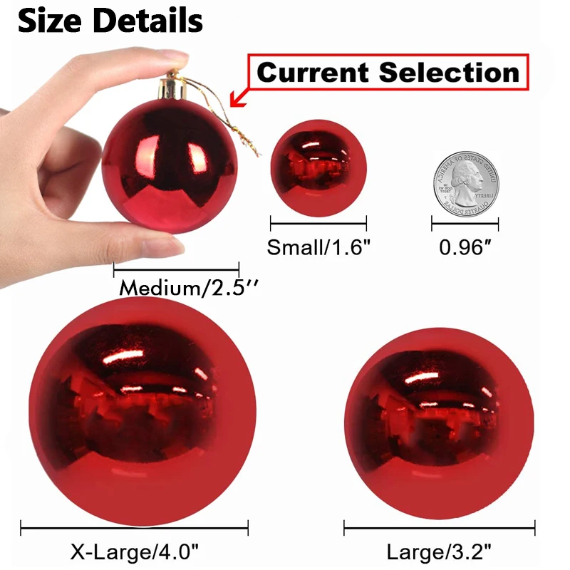 2-12cm size Christmas Ornaments balls gift set