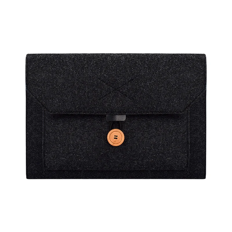 

Factory direct sales OEM multi-purpose file file felt bag for iPad tablet computer liner bag, Black/gray