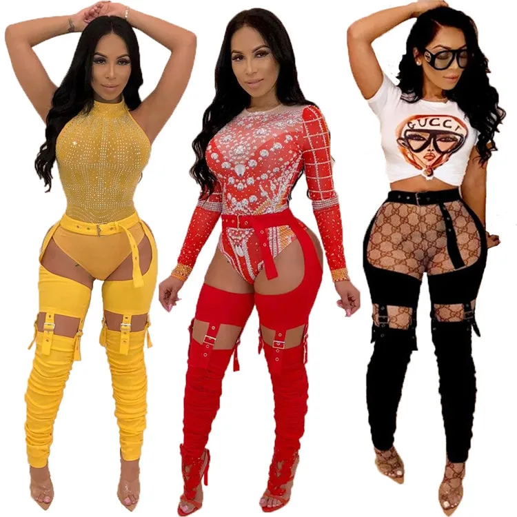 

Sexy personality vintage belt waistband clasp machine eye hollow out irregularity female stacked pants