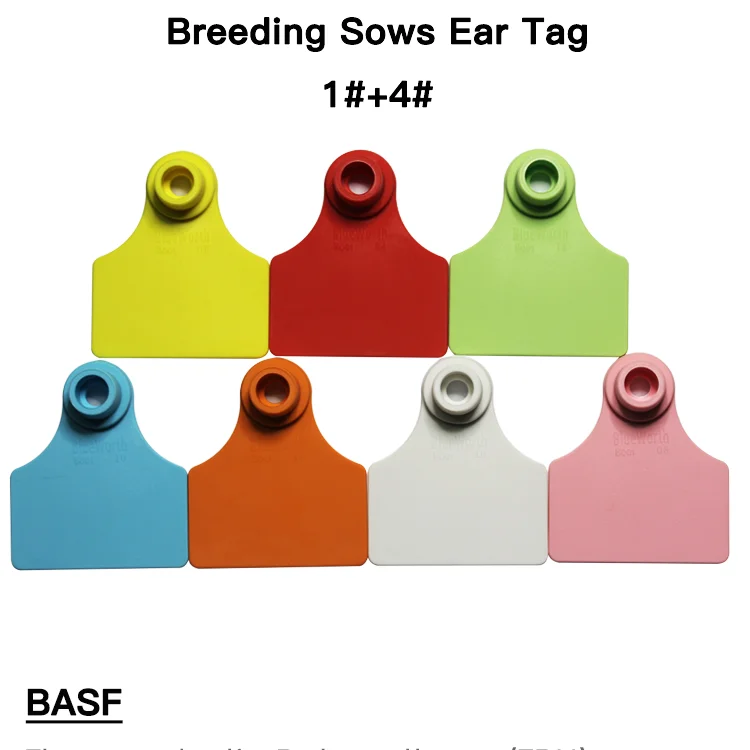 blueworth factory hot sale 1#+4# tpu plastic ear tags for pig and piglet