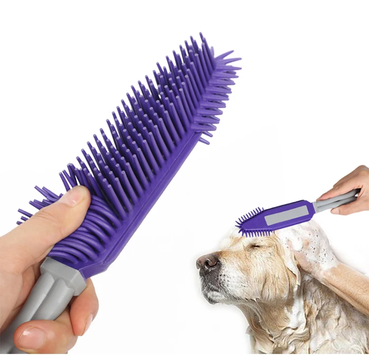 

BOOMJOY Silicone Hair Remover Brush Pet Shower Cleaning Brush Comb Set