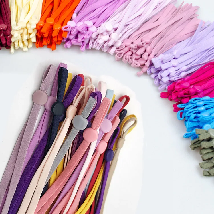 

5mm Adjustable Elastic Band Adjustable Elastic Rope For Mask Adjustable Ear Loops Adjustable Elastic Strap For Face Mask, Black/white/custom