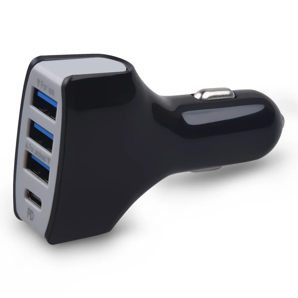 

promotion items competitive price PD 18W usb c multi car charger 4 port for iPhone