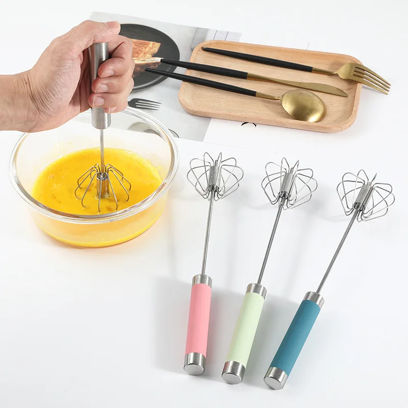 

12 inch Stainless Steel Semi-automatic Egg Beater cake whisk