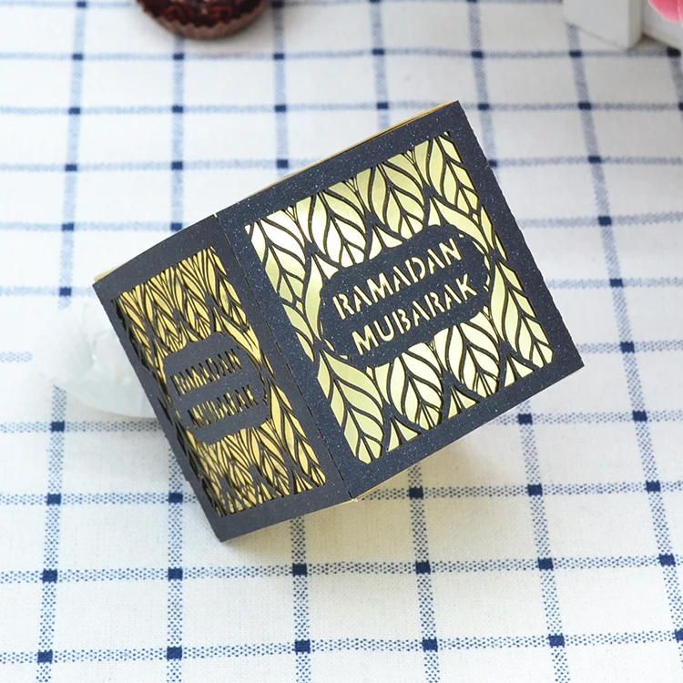 Cubic shaped laser cut ramadan mubarak ramadan kareem gift box