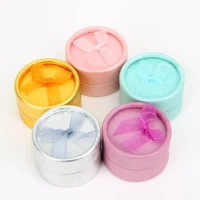 

Mix Color Paper Ribbon Round Ring Ear Studs Jewelry Box Cheap
