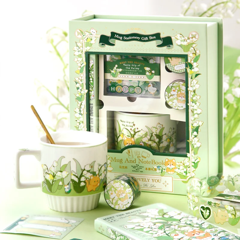 

Factory Direct Sale Wholesale Stationery Set Design Note Book Colorful Mark Cup and Sticker Notes Stationery Products