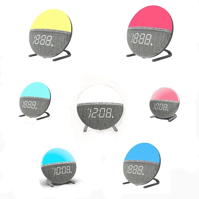 

Amazon 2021New Hot Digital LED 8 Nature Sounds 7 Color Light clock for kids girl