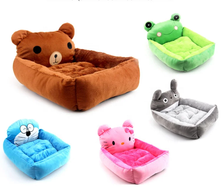 

Wholesale Custom Soft Plush Pet Bed Cushion Sofa Warm cartoon pet plush Bed for cat and dog