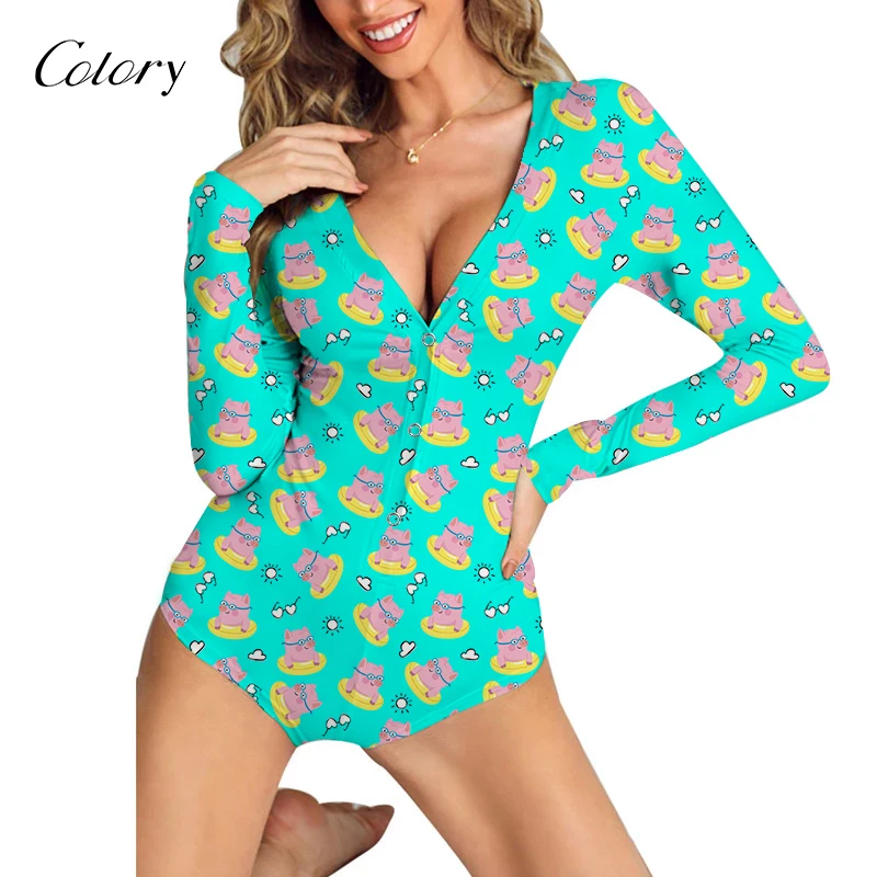 

Colory Nightwear Pajamas Cute Cartoon Character Sleepwear, Picture shows