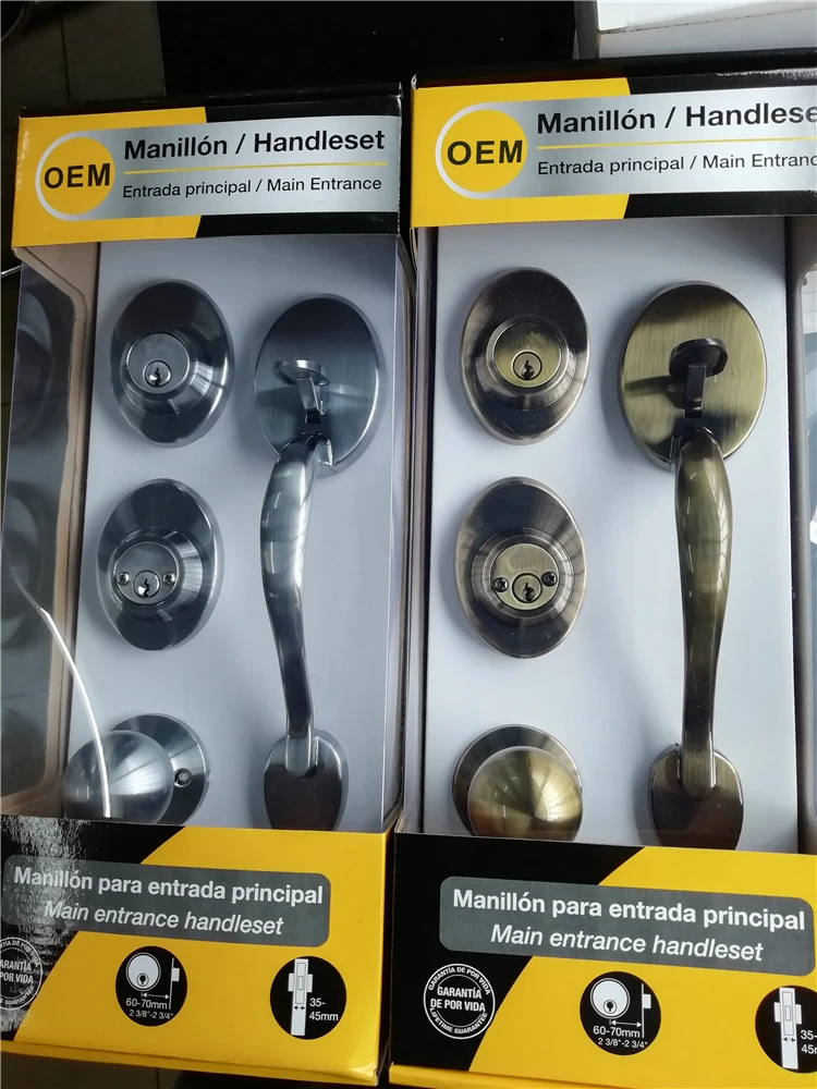 Main Door Handle Lock Pull Hanldeset For Main Entry Door Key Open Front Door Handle Lock Grip