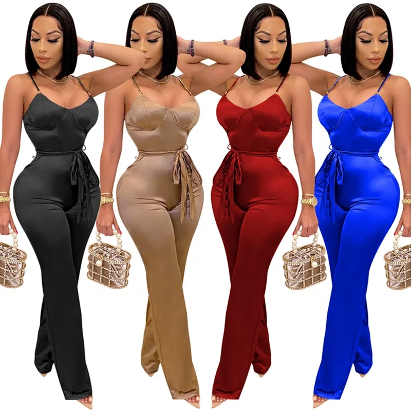 

Sleeveless Wide Leg One Piece Jumpsuits Women 2020