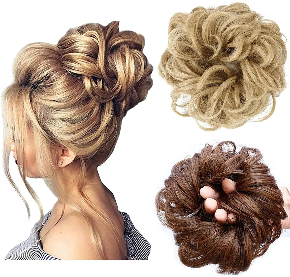 

Chignon Messy Bun Hair Piece Thick Updo Scrunchies Synthetic Hair Extensions Ponytail Hair Wig Hairpiece