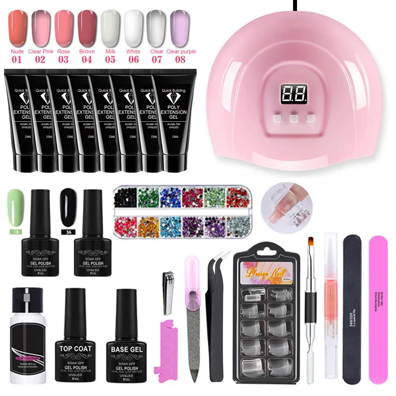 

High Quality In Stock Nail Art Beauty Manicure Kit starter kit extended nail tips extend nails glue, Customizable