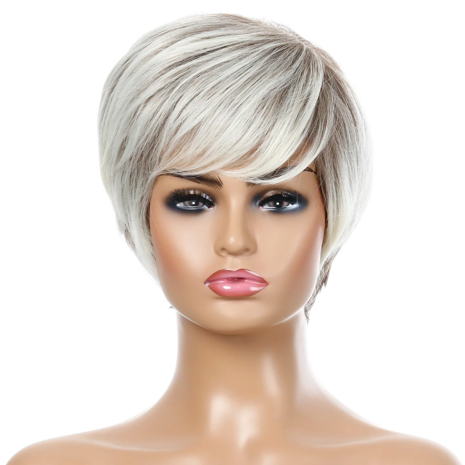 

2021 Wholesale high quality bob yellow synthetic hair wigs human hair extension, As picture