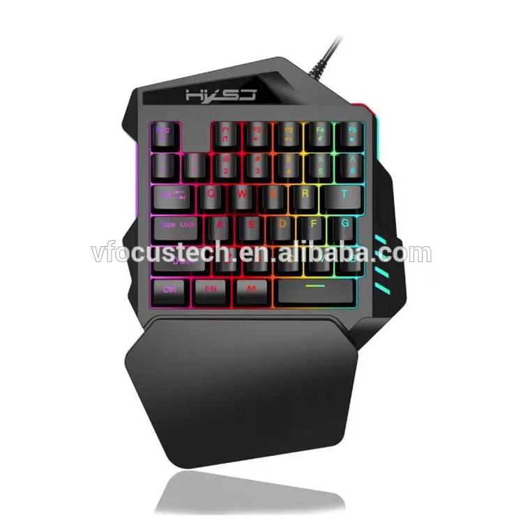 

Single-handed Game Keyboard Multi-color Keyboard HXSJ V100 Laptop Game Controller for PUBG Keyboard
