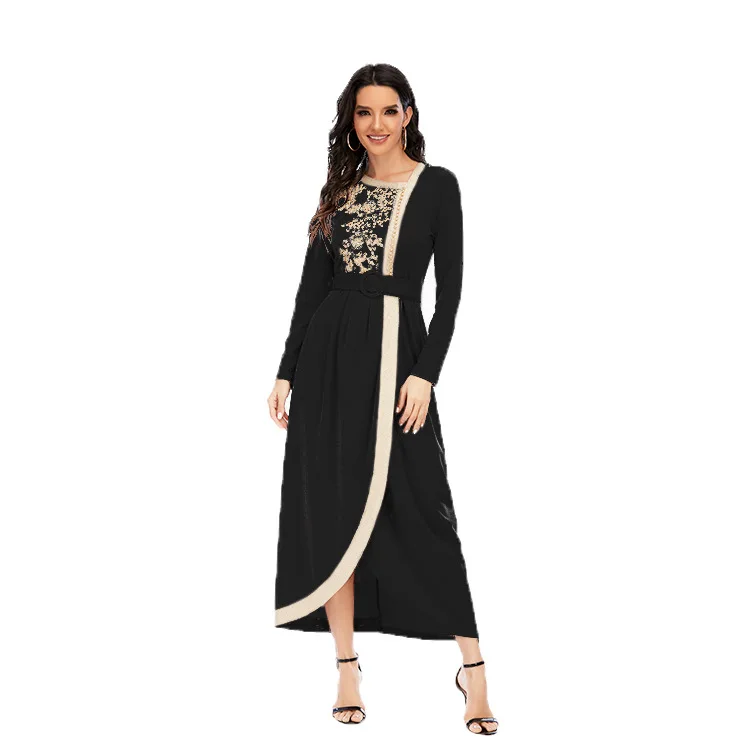 

2021 Arab Silk Long Maxi Prayer dress Muslim Dresses Abaya in Dubai Islamic Clothing Muslim Fashion Satin Dress For Women, Customized color