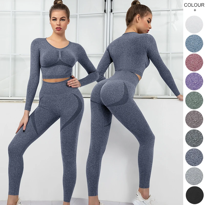 

Fashion Wholesale Ladies Gym Wear Girls Athletic Workout Suit Oem Custom Sports Bra Women Fitness Seamless Sports Set