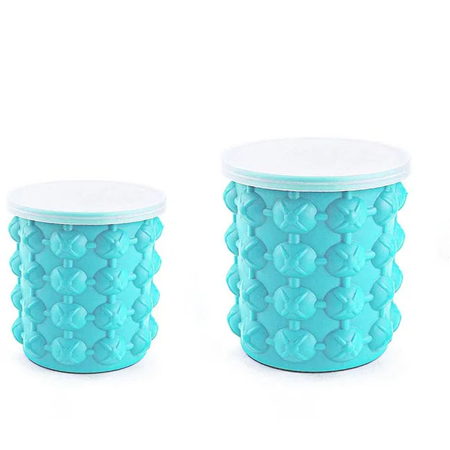 

High quality whiskey beer bottom cup ball bucket Silicone ice cube maker mold, Blue