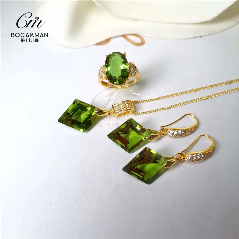 

RTS gold plated turkish discolored stone sultanite change colour earring&necklace set, Pink/green/red/yellow