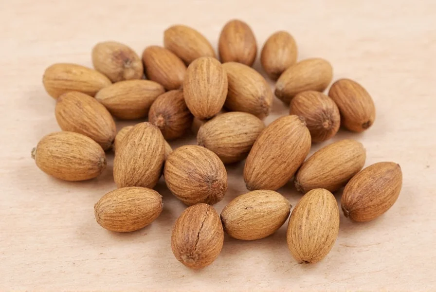 Close-up of whole nutmeg seeds and ground nutmeg powder showing safe culinary portions versus dangerous quantities