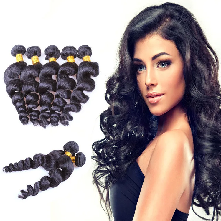 

Free Sample Hair Bundles 10A Grade Raw Indian Temple Human Hair, Best Loose Wave Natural Hair Extensions