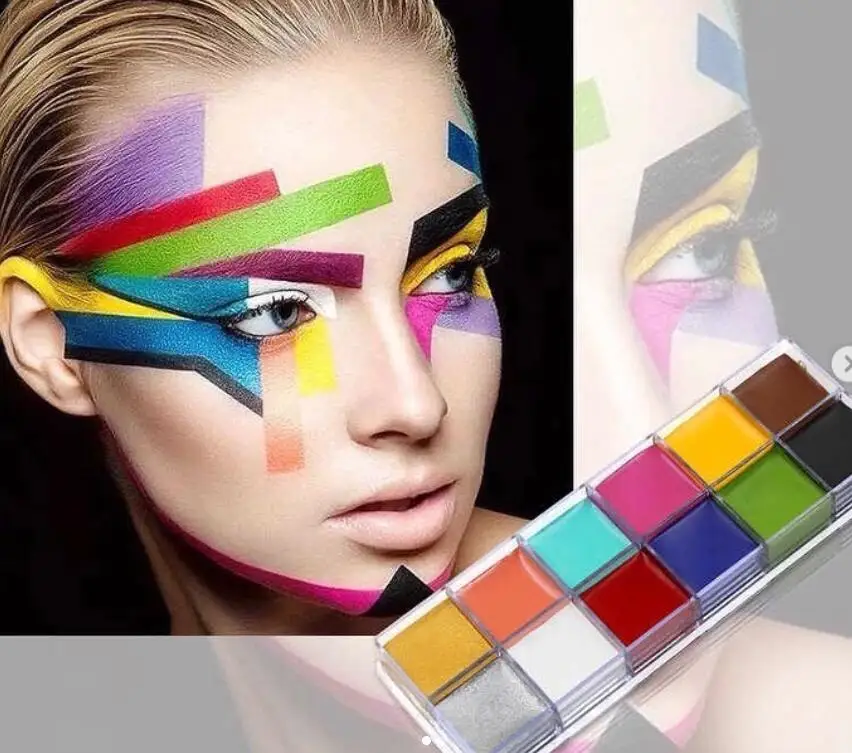 

2022 New Body Painting Kids Double Flag Crayons Pallet Color Pens Flags Abstract Glow Uv Light And Evening Organic Face Paint