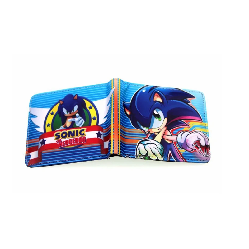 

Professional PU Wallets Supply Japanese Anime Game Sonic the Hedgehog Purses for Men and Women Gift Money Clip Sonic Wallet