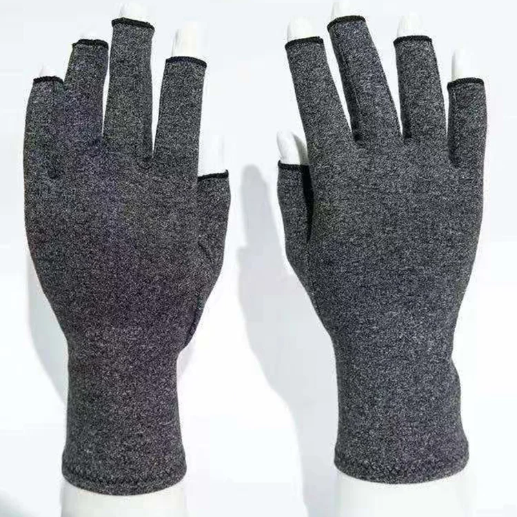 

Top Selling Hand Support Air Permeability Relief Pain Fabric Sports Half Finger Gloves Arthritis Glove, Gray ,pink, black, brown ,purple ,red