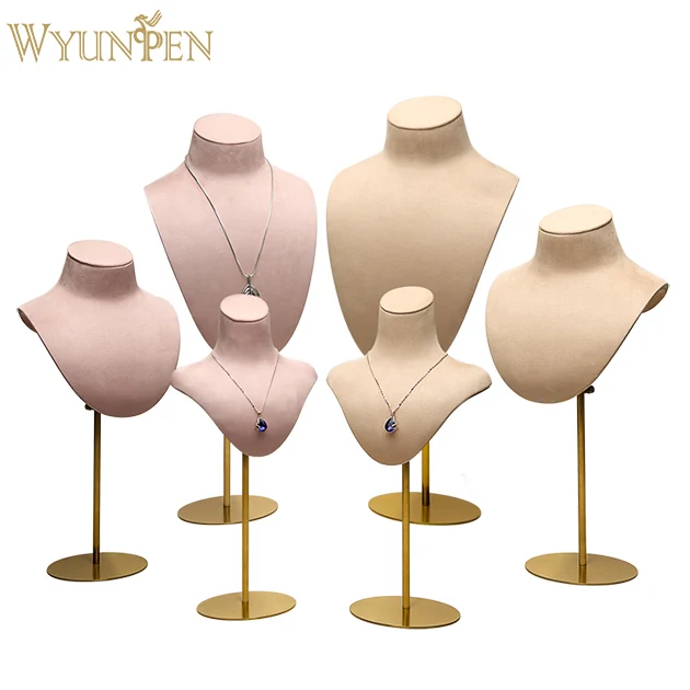 

WYP microfiber jewelry display stand necklace display bust for big necklace jewelry display case