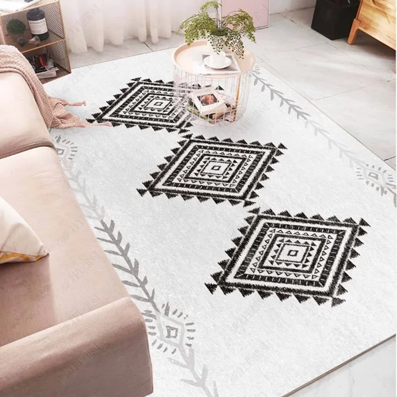 

Design Printed Living Room Area Rug Good Quality Modern Abstract Moroccan Rectangle Microfiber Carpet Anti-slip PVC Dots