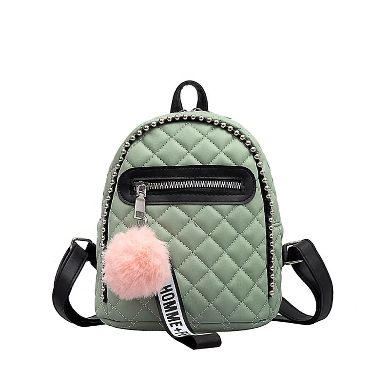 

Cute Wholesale Outdoor Pu Leather School Girls Computer Backpack Bags, Green black, pink, gray