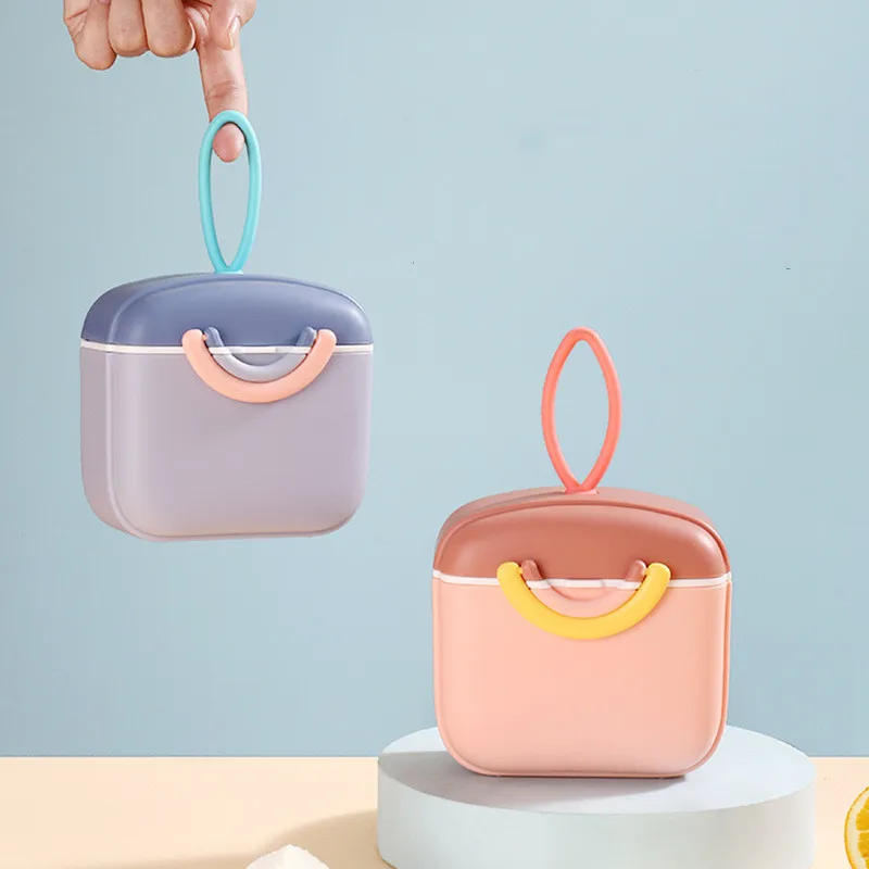 

Food Container Reusable Toddle Kids Snack Container Powder Dispenser Food Grade 3 colors Portable Baby Milk Powder Storage Box, Pink, purple, green or customized