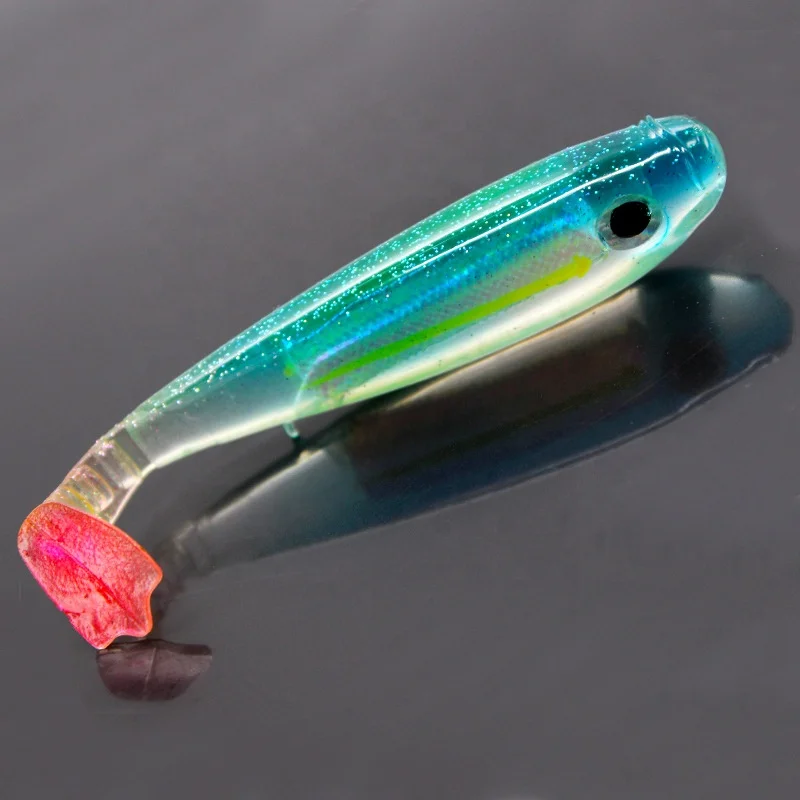 

OEM ODM Freshwater Sea Fishing 6cm 9cm 12cm Rainbow Fish Lure Duck Web Tail Soft Bait, 5 color