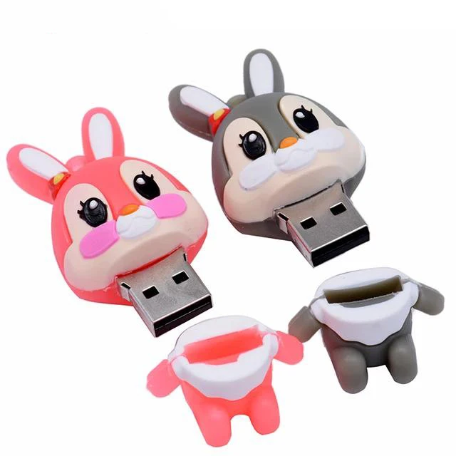 Cartoon Rabbit Usb 2.0 Flash Drive 4GB 8GB 16GB 32GB 64GB 128GB Usb Memory Card Usb Flash Memory Stick Pendrive Thumb Drive Disk - ANKUX.COM