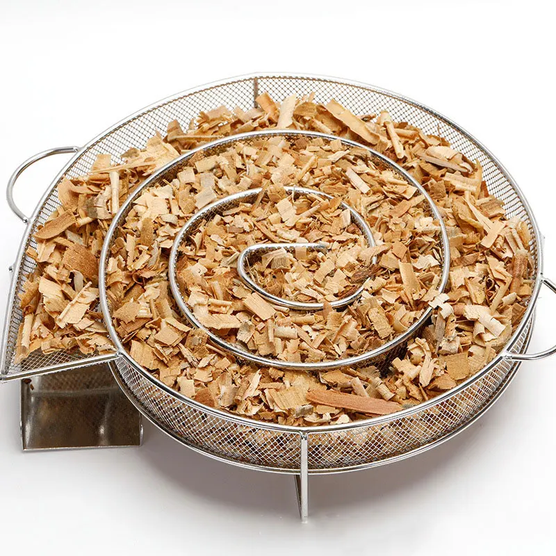 

Customized shape square round cold smoke generator food grade stainless steel 304 BBQ basket for smoke generator, Silver