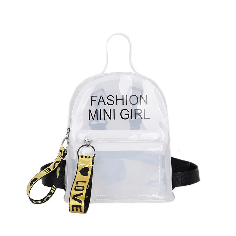

Custom Logo Jelly Small Backpack Transparent PVC Mini Students School Clear Backpack Bags For Teenage Girls, Customized