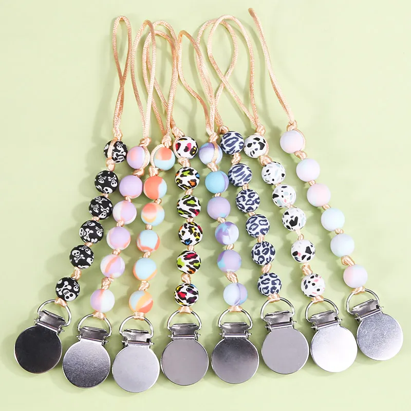 

New Kean Bpa Free Customize DIY Beads Clips, LFGB Silicone Baby Pacifier Clip