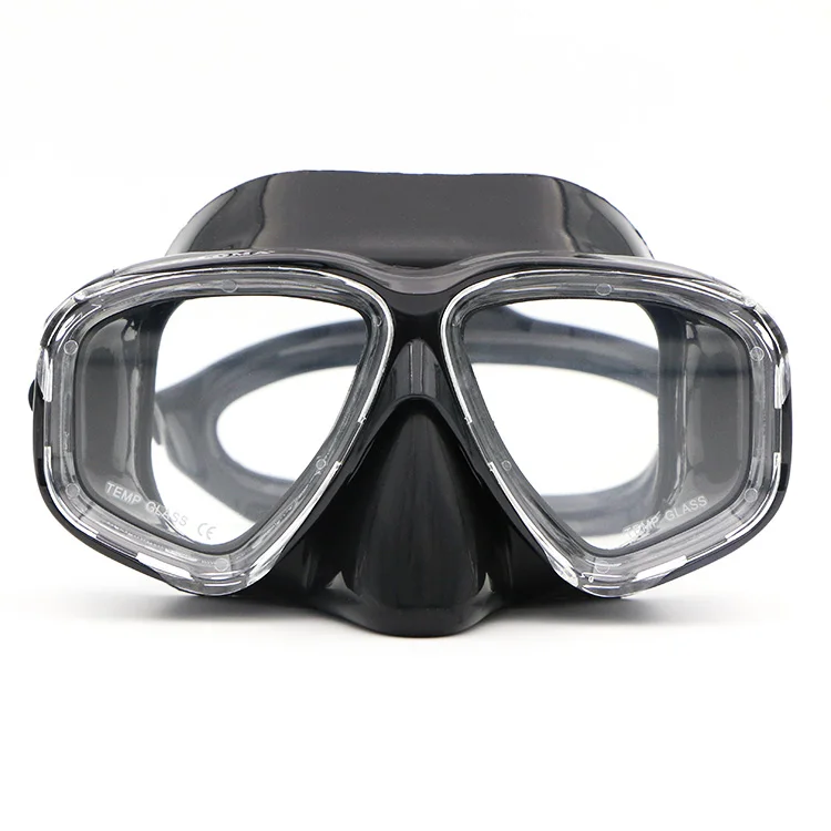 

Scuba Gear Tempered glass Black Transparent Silicone Diving Mask, Black/yellow/blue/white/pink