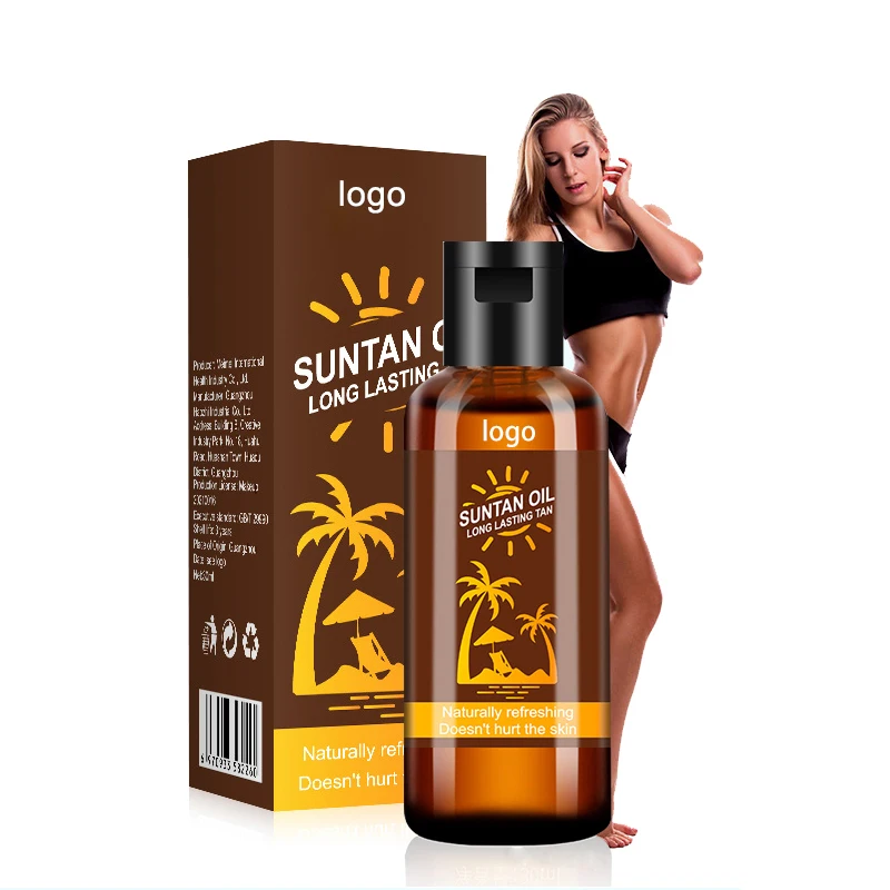 

OEM Organic Tanning Oil Bronceador De Sol Facial Tanner Huile Bronzage Self Tan Suntan Oil Natural Moisturizing Tanning Cream, Brown