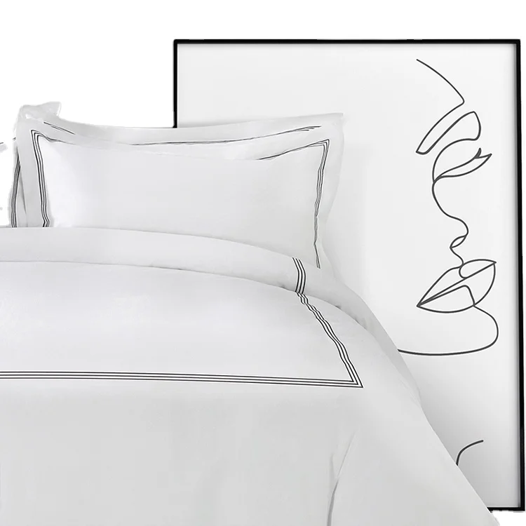 

ELIYA Luxury Hotel Home Textile 300 Thread Count Sateen White Bed Sheet 100% Cotton Bedding Set With Duvet