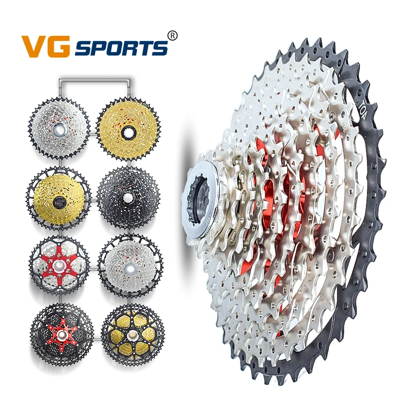 

VG Sports 8 9 10 11 12 Speed Bicycle Cassette Freewheel for MTB Mountain Bike Parts, Silver,gold,black