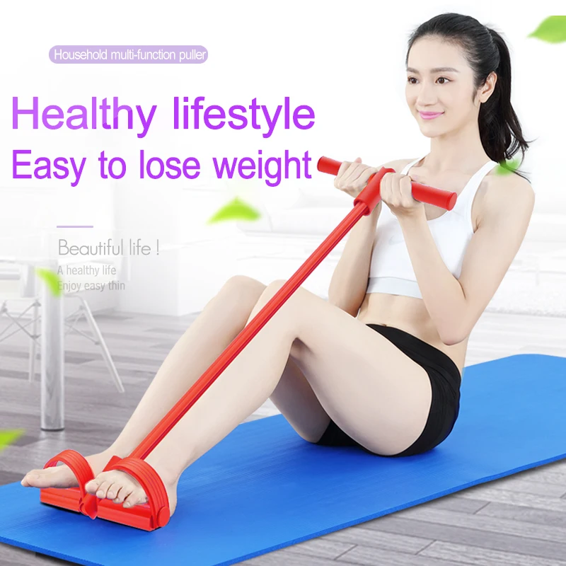 

Pedal tensioner weight loss thin belly exercise sit-ups assisted pedal elastic rope men and women home fitness equipment, Red