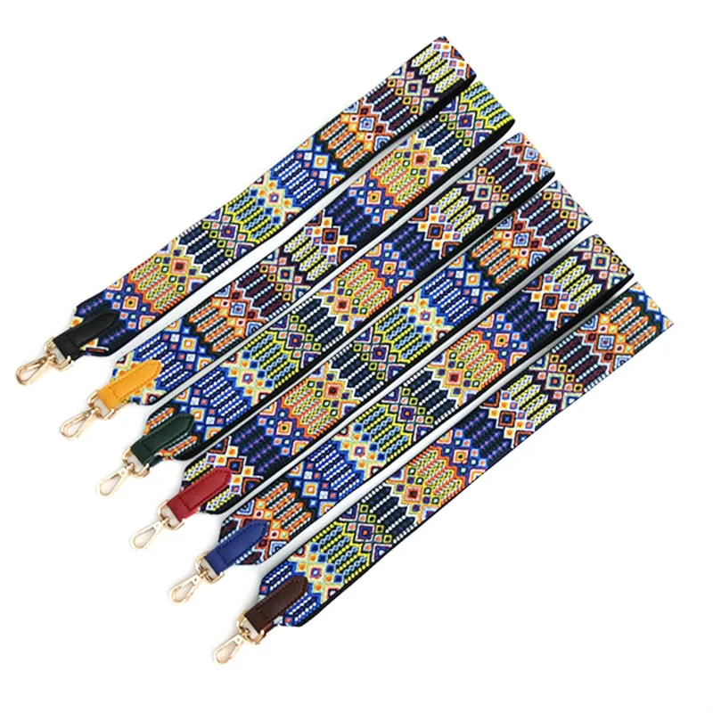 

Meetee B-J082 Colorful Ladies Bag Ethnic Style Color Diagonal Wide Ribbon Shoulder Strap, 12 colors