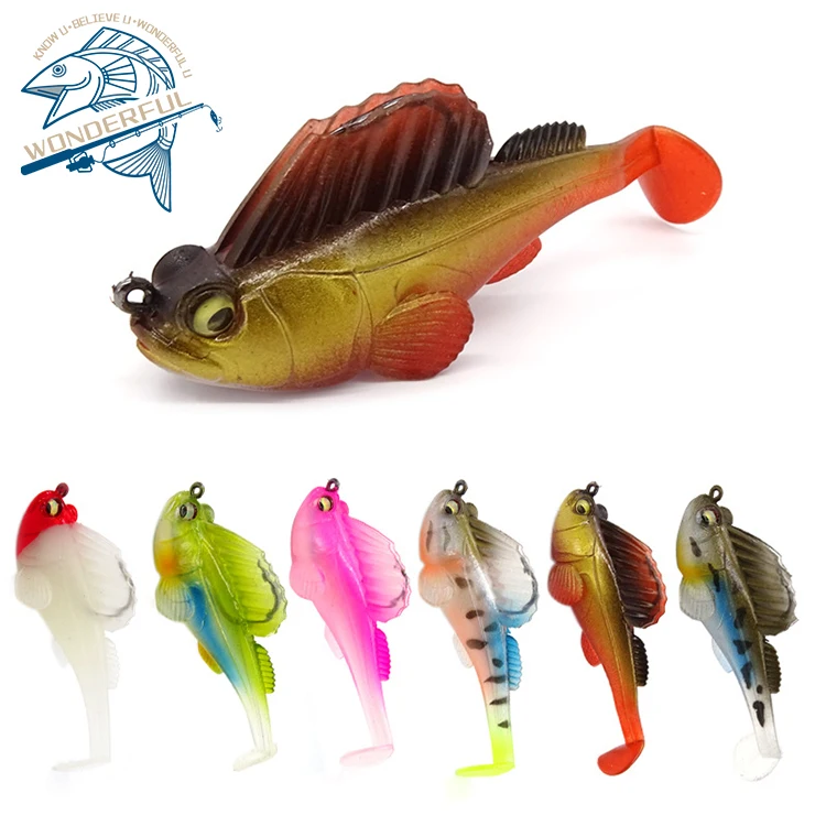 

In Stock 80mm 14g Plastic Artificial Saltwater Fishing Tackle Bass Swim Bait Jig Paddle Tail Soft Lead Lure
