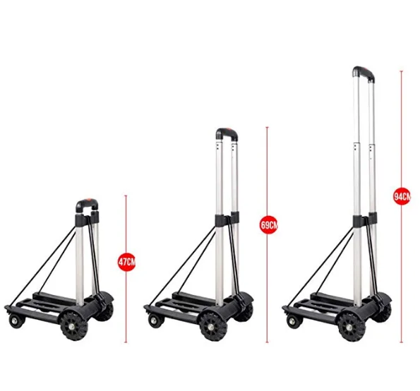
Mini aluminum collapsible telescopic folding portable lightweight compact shopping retractable luggage hand trolley cart truck 